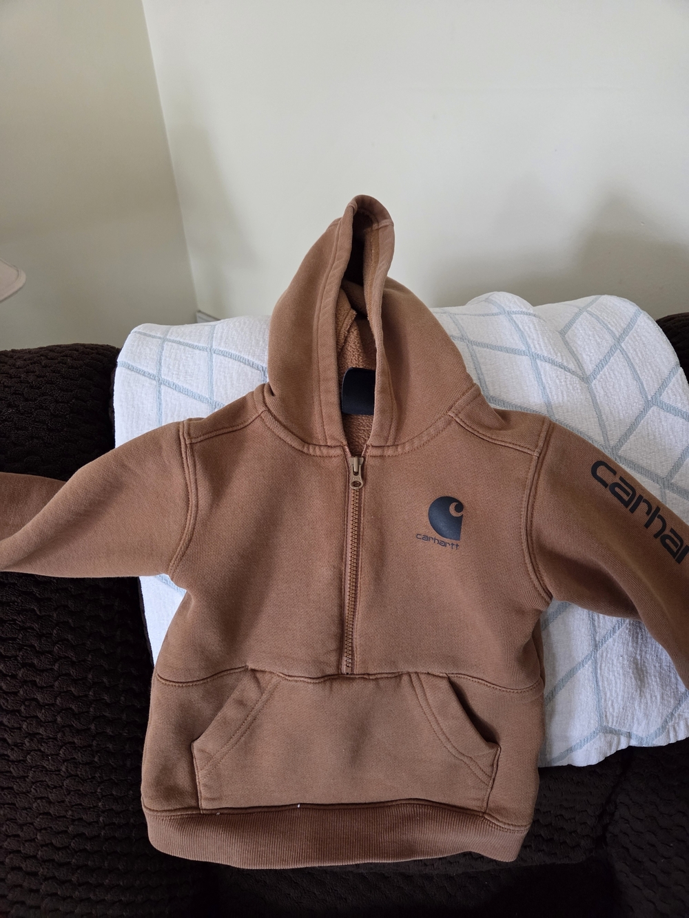 Carhartt Kids Brown Half‑Zip Hoodie